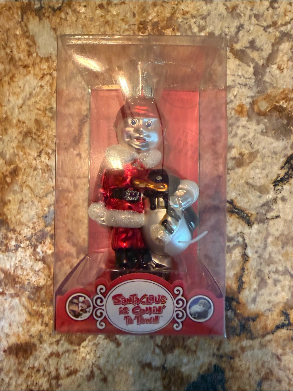 Brass Key 2004 Santa Claus is Comin' to Town Glass Christmas Ornament Kris W/Box